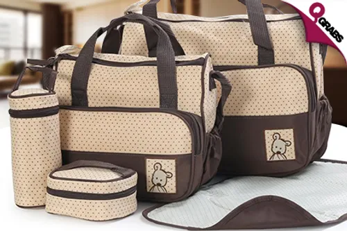 From QR89, Have All You Need Handy with a 5-Piece Diaper Bag Set - Choose from 5 Cute Colors! (Up to QR340 Value)